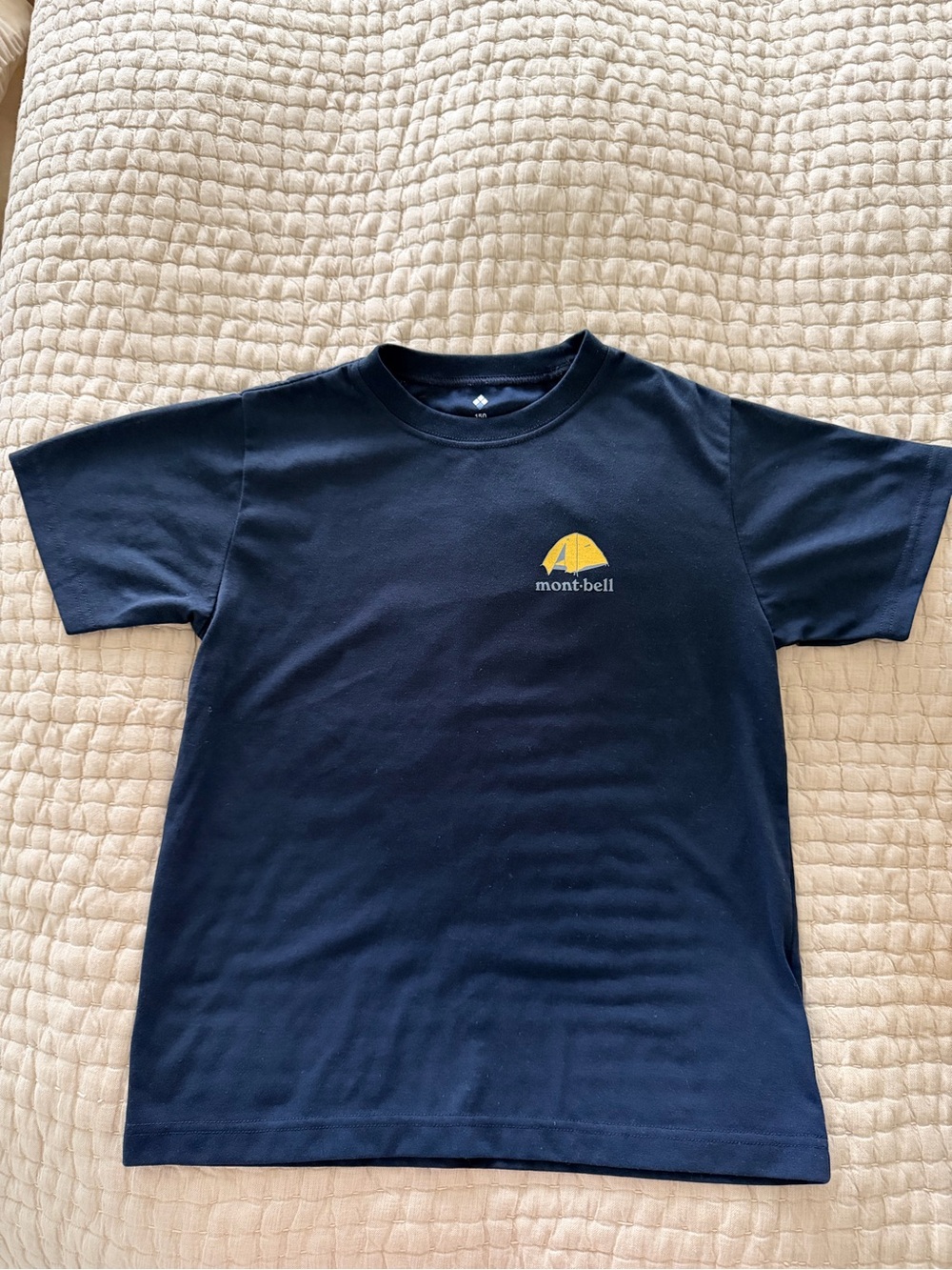 Montbell Kids' Navy UV Short-Sleeve Logo Tee